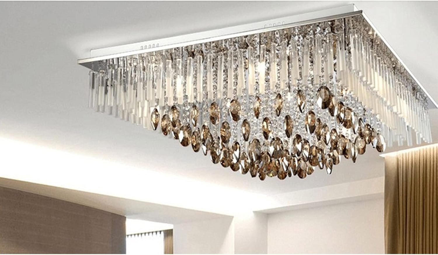 Healthy Environment Crystal Chandelier, Lighting Embedded LED Ceiling Lamp Device, Dimmable
