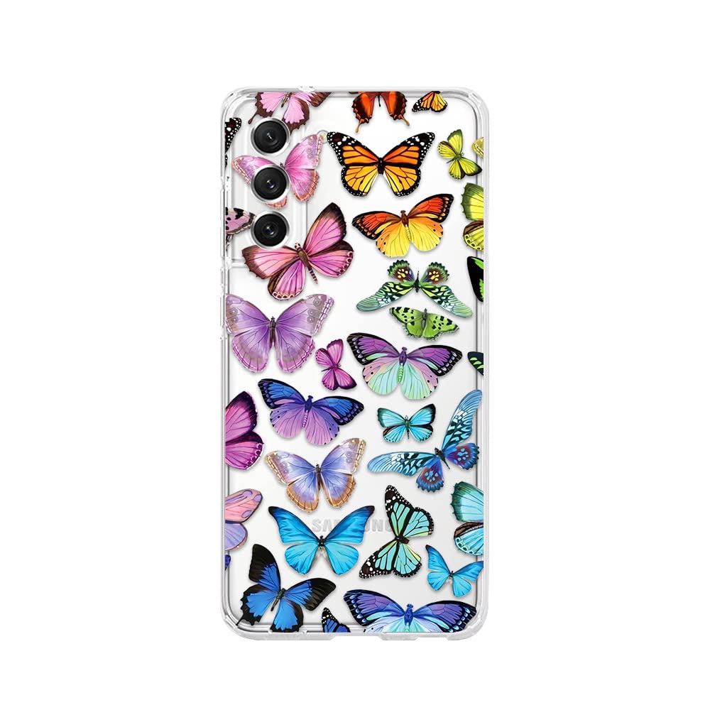 SunyuerDesigned for Samsung Galaxy S23 Plus Case, Slim Fit Clear Cover with Fashionable Designs for Girls Women, Protective Phone Case for Samsung Galaxy S23 Plus 6.6" (Colorful Butterfly)