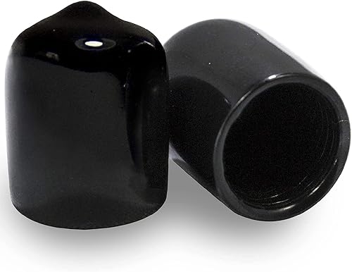 Prescott Plastics 3/4" (19.05mm) Outer Diameter Flexible Plastic Hole Plugs, Round Black Metal Tubing End Caps, Strong Furniture Leg Inserts, Impact