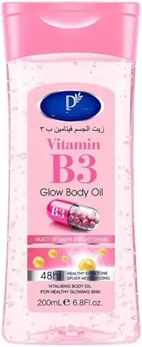 D r D avey Vitamin B3 Glow Body Oil, Multi-Vitamin Brightening Formula, 48H Moisturising for Healthy Even Tone Skin, 200mL
