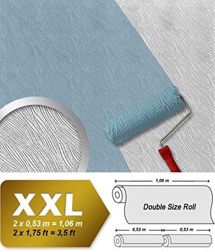 Papel pintado XXL no tejido blanco EDEM 359-70 pintable con textura decorativa para pintar encima 26,50 m2