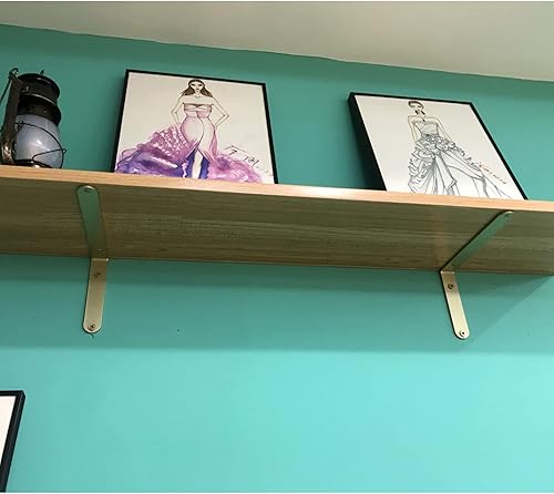 Miniatura 7 de Soporte de estante, 1 juego de 2 soportes decorativos industriales para estantes, soporte flotante de pared resistente, soportes de tablero de