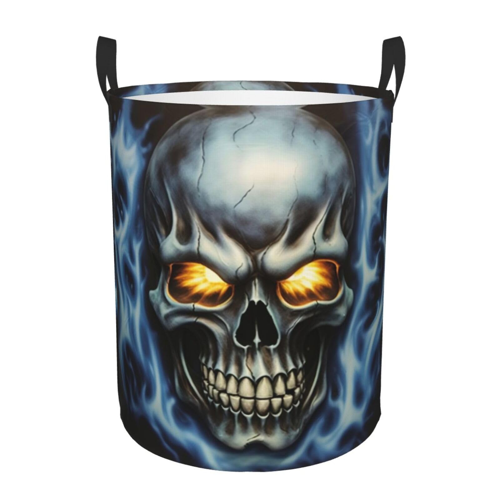 Horror Ghost Skull - Circular Laundry Basket â€“ Waterproof, Lightweight, And Durability With Handles | Collapsible Laundry Hamper For Home Décor And Versatile Storage