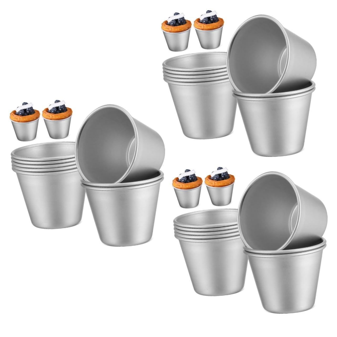 TOPBATHY Lot De 3 Moules À Muffins Antiadhésifs 8 Pièces X 3