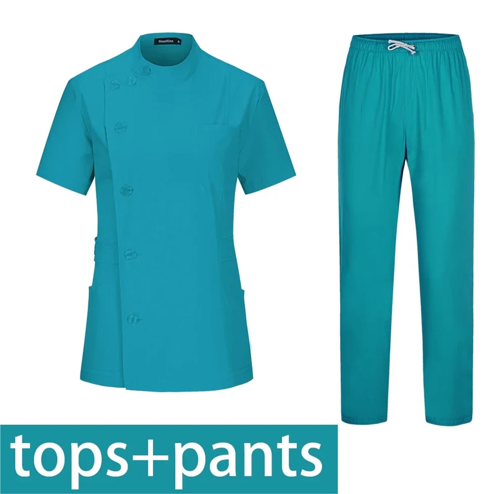 Uniforme Sanitario Unisex Uniformes médicos Profesionales for Hombres y Mujeres, Conjuntos de Uniformes, Enfermeras, Accesorios for Salones Belleza(Light Blue,M)