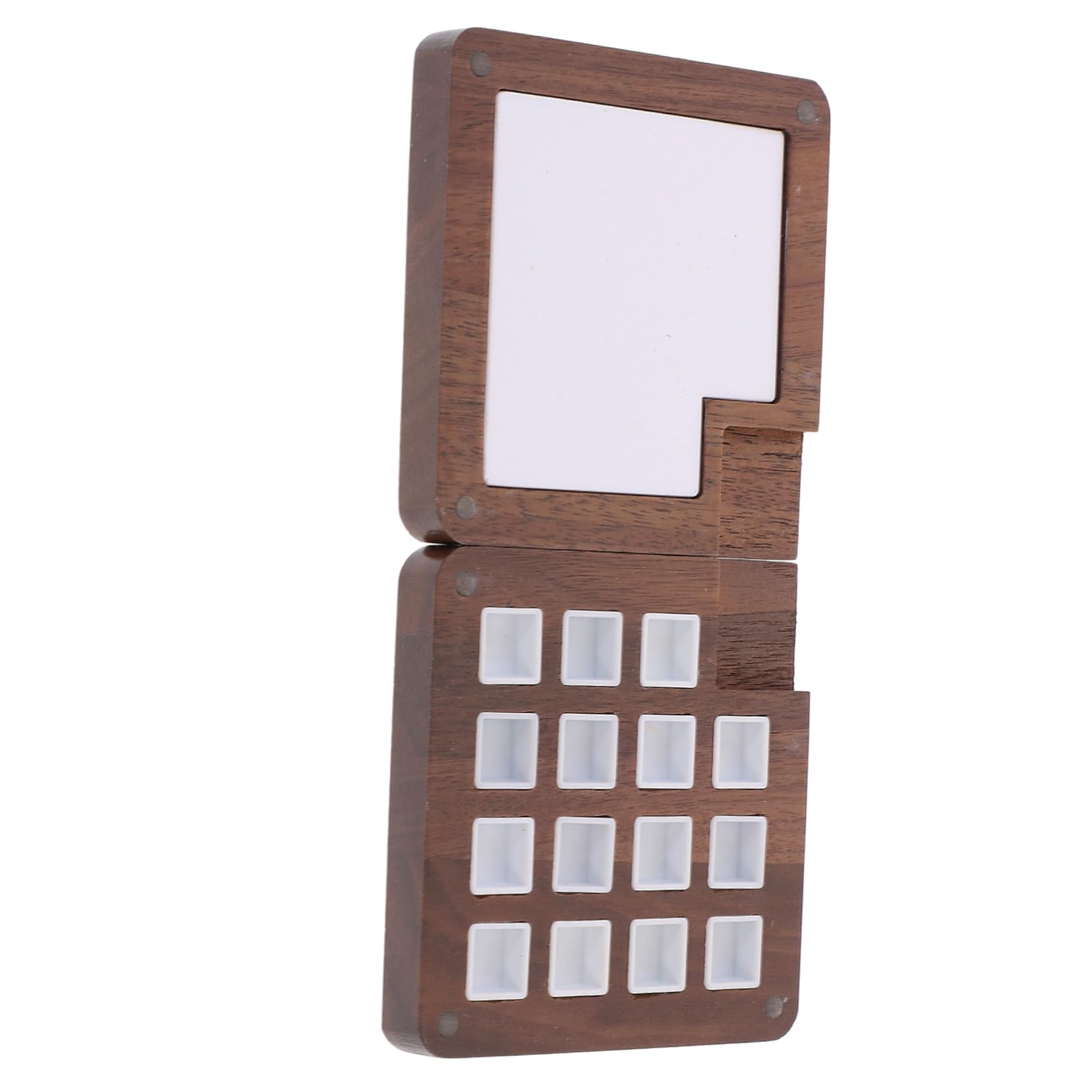 Operitacx 3stücke Holz-Wasserfarben-Palette Mit Fächern Tragbare Pigmentbox Für Aquarellfarben Und -farbmischungen Für Künstler Schüler Hochwertigem Walnussholz