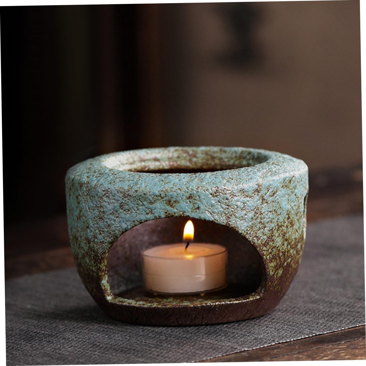Ceramic Teapot Warmer Base Vintage Heat Preservation Stove for Tea Ceramic Heating Tool with Air Circulation for Home Tea Lovers