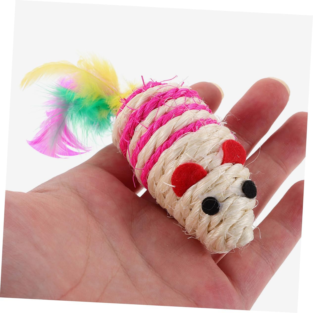 Healifty 6pcs Cartoon Mouse Shape Catnip for Kittens Interactive Teething Biting Plaything Pet Mice Blue Pink for