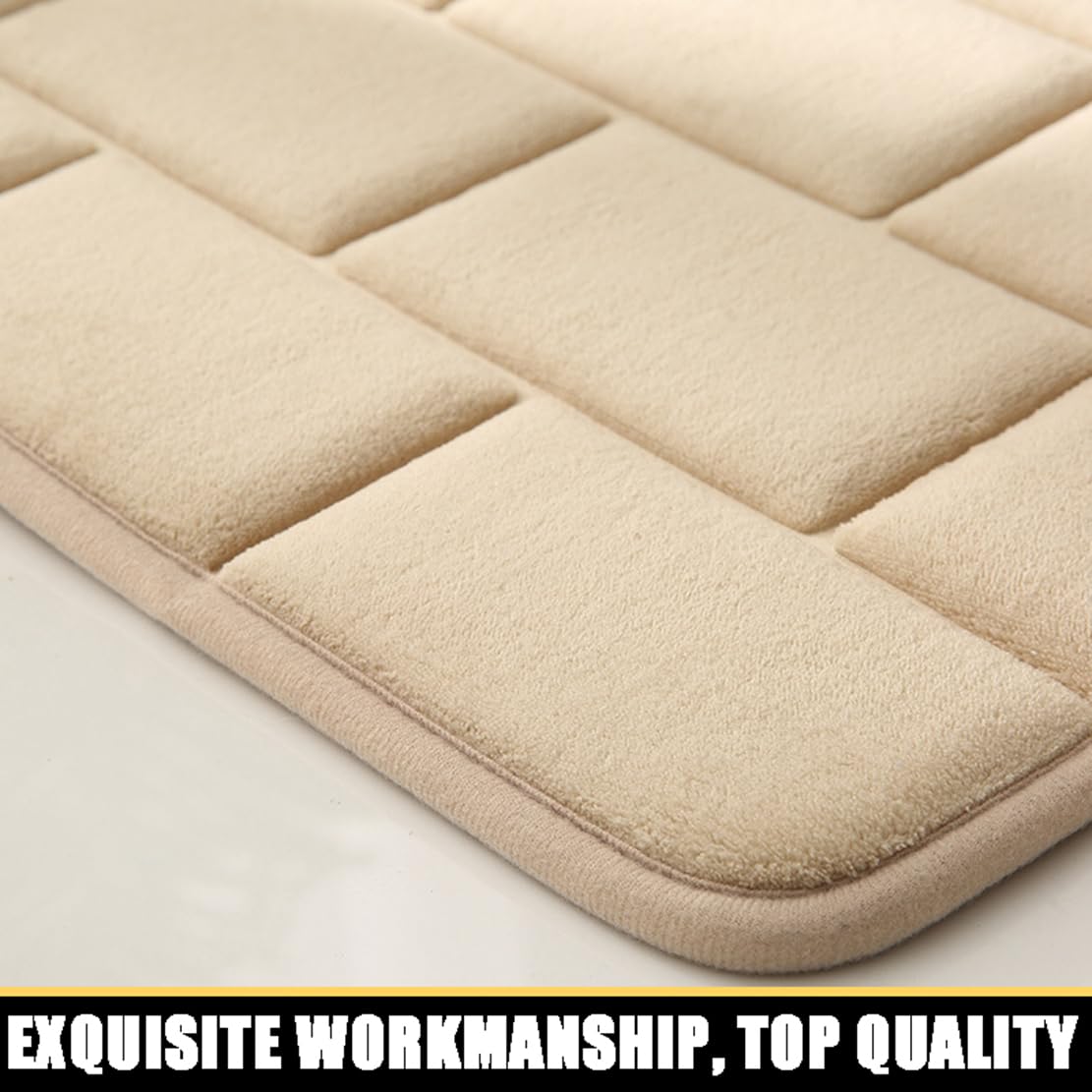 Zerbini Moquette Tappeti da Bagno Schiuma di Memoria Spessa Forte Acqua Assorbente Doccia Ultra Morbido Comfort Lavanderia Nero 16 "x 24"