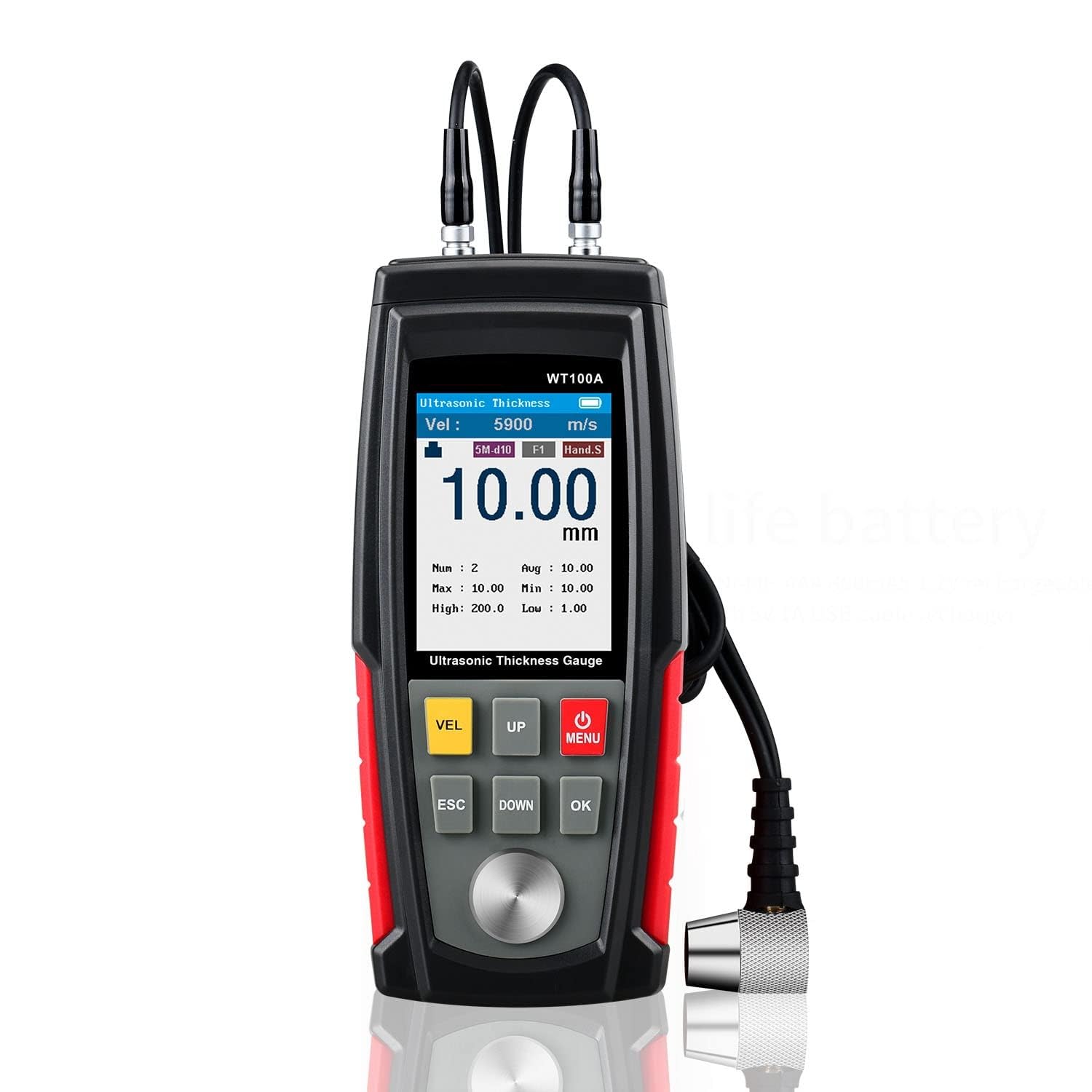 LABART Digital Ultrasonic Thickness Gauge Tester Meter, Range 0.039 to 8.85 in with Probe for Measuring Metal and Nonmetal Materials, Steel, Silver, Plastic, Glass, PVC, Pipes-image-20