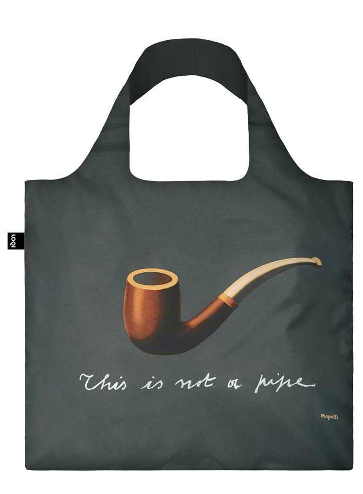 LOQI Museum Rene Magritte The Treachery of Images Canvas & Beach Tote Bag, 50 cm, 20 L, Multicolour