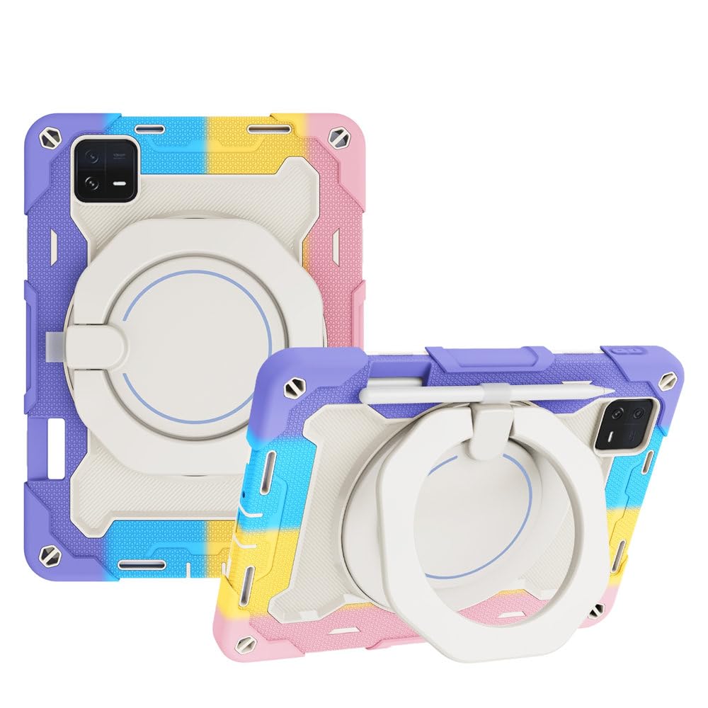 Funda Xiaomi Pad 6 contra caídas con anillo anticaída y correa JZ rosa 8