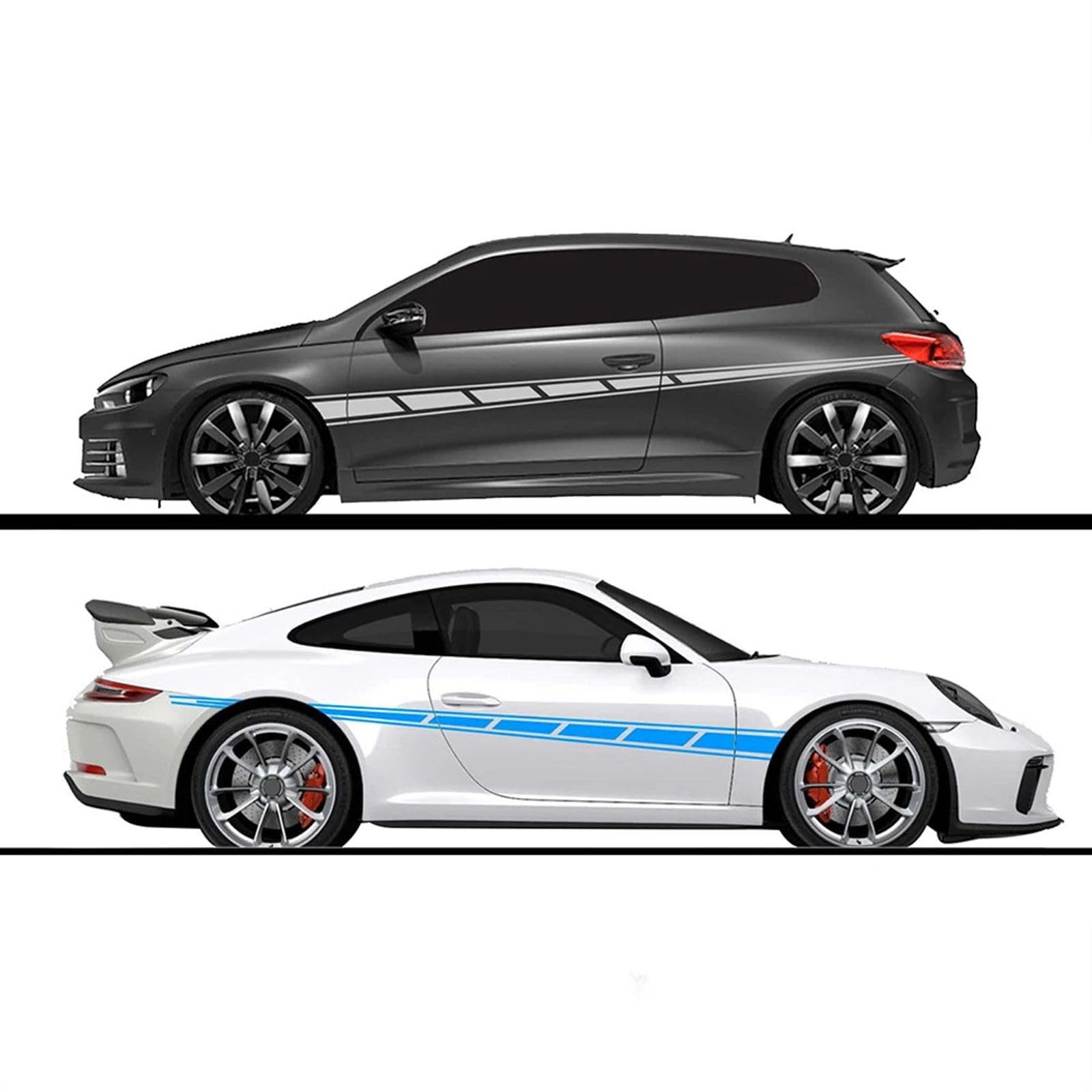 2 sztuk/partia 300x14cm Obie strony Naklejki samochodowe Sport Tuning Style Boczny pasek Zderzak Car Wrap Folia winylowa