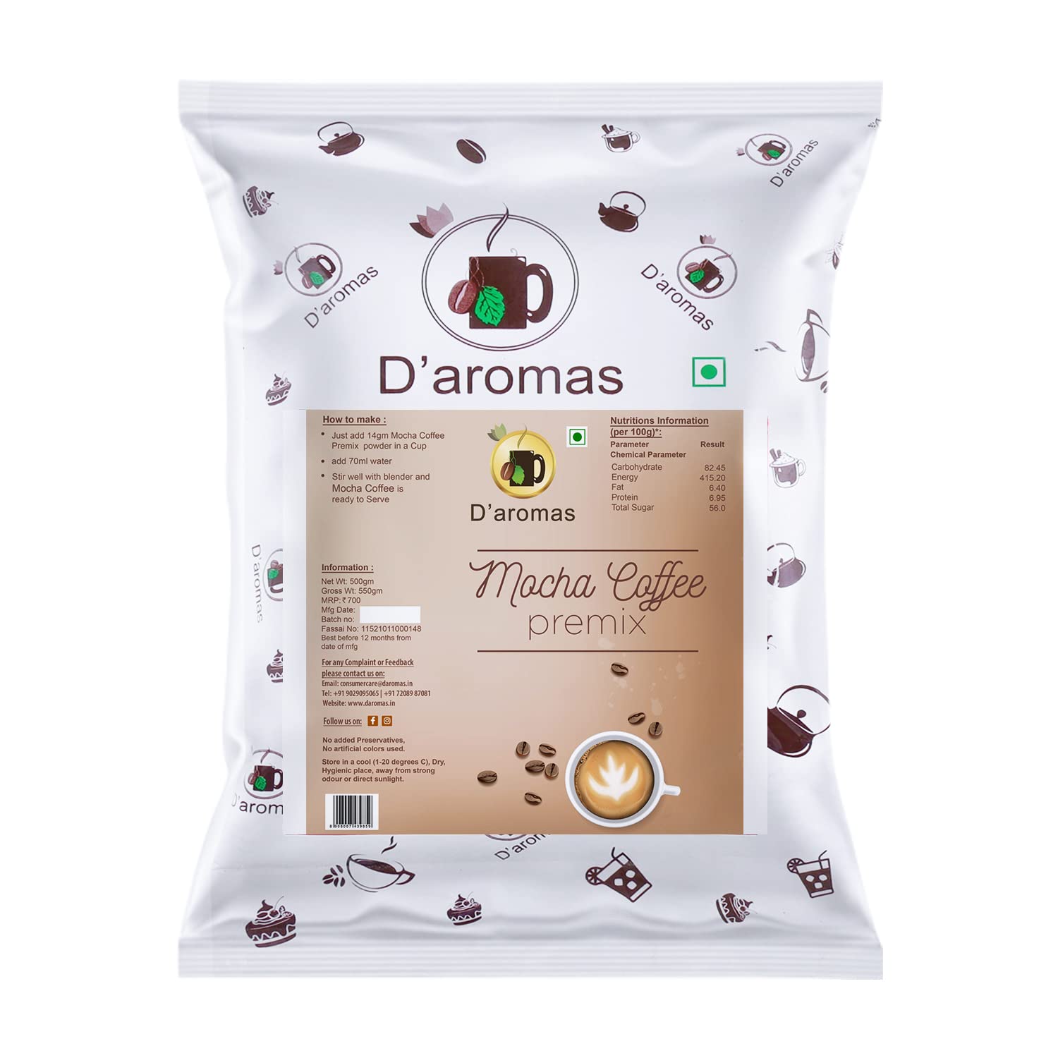 Daromas Mocha Coffee Powder for Vending Machine 1kg|Coffee Premix Instant Coffee for Rich Aroma & Bold Taste (B0BTTC1GL9) Amazon Price History, Amazon Price Tracker