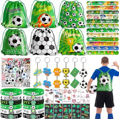 122Pcs Soccer Party Favors: Soccer Goodie Bags for boys Includes 12Pcs 13 x...