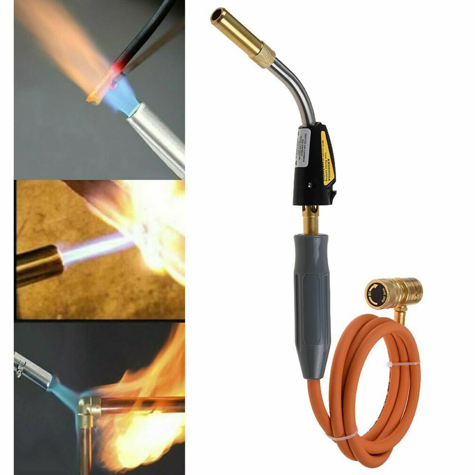 Kit de soplete de soldadura de autoencendido con llama ajustable 360 grados de punta giratoria de alta presión para soldadura, fontanería, reparación de refrigeración