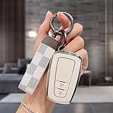 DLLHL Car Key Case for Toyota RAV 4,TPU Car Key Fob Car Key Cover Key Box Car Key Shell Car Key Cover Protection Fall Resistant Key Cases for Men Women,B2-White