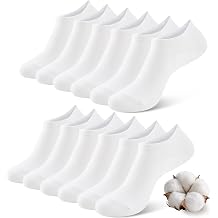 No Show Socks Women Men Non Slip Invisible Liners for Flats Breathable Cotton Low Cut Ankle Socks 6 Pairs Gift Box