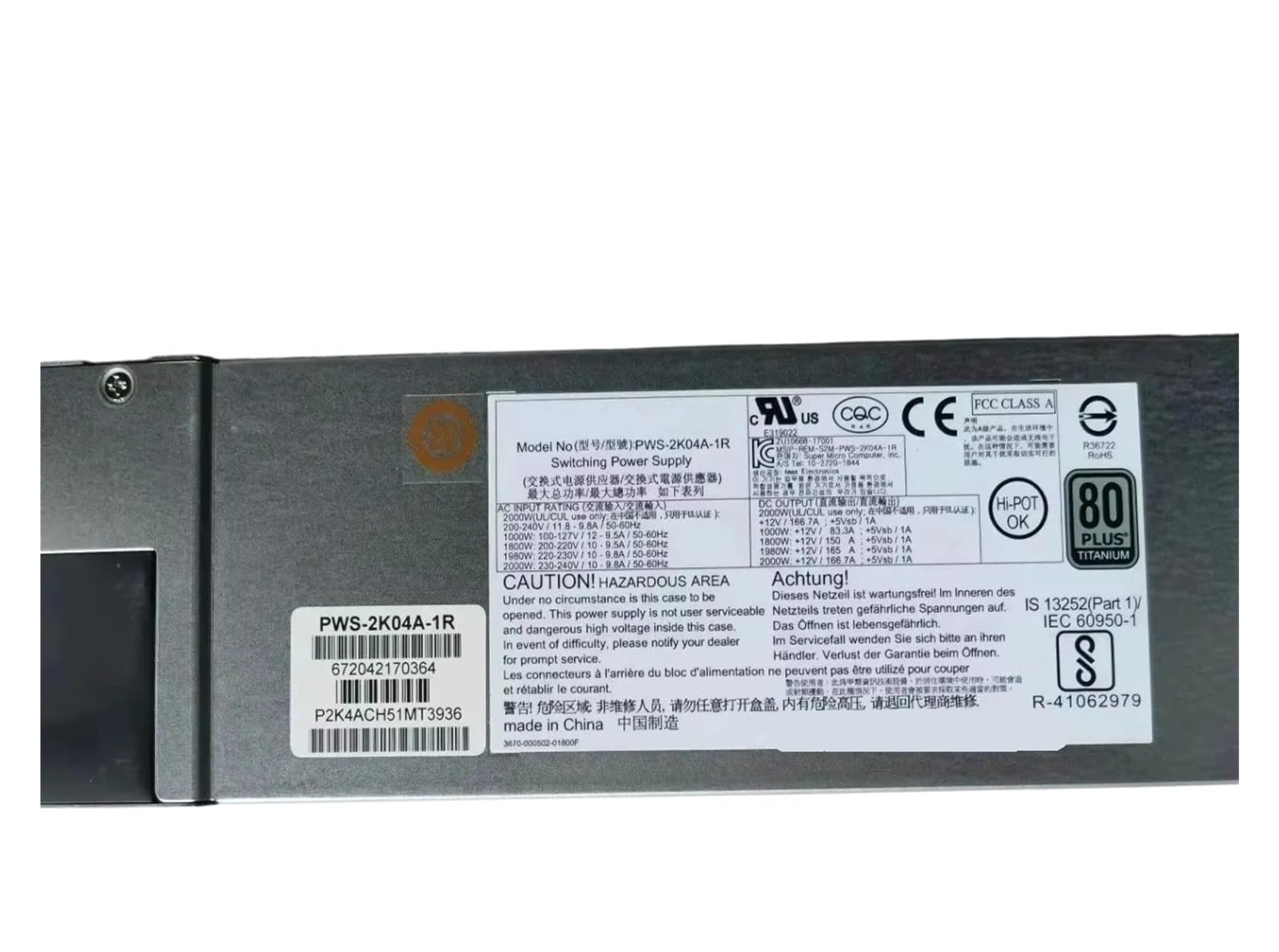 TPKMVGAP Switching Power Supply 2000W PWS-2K04A-1R