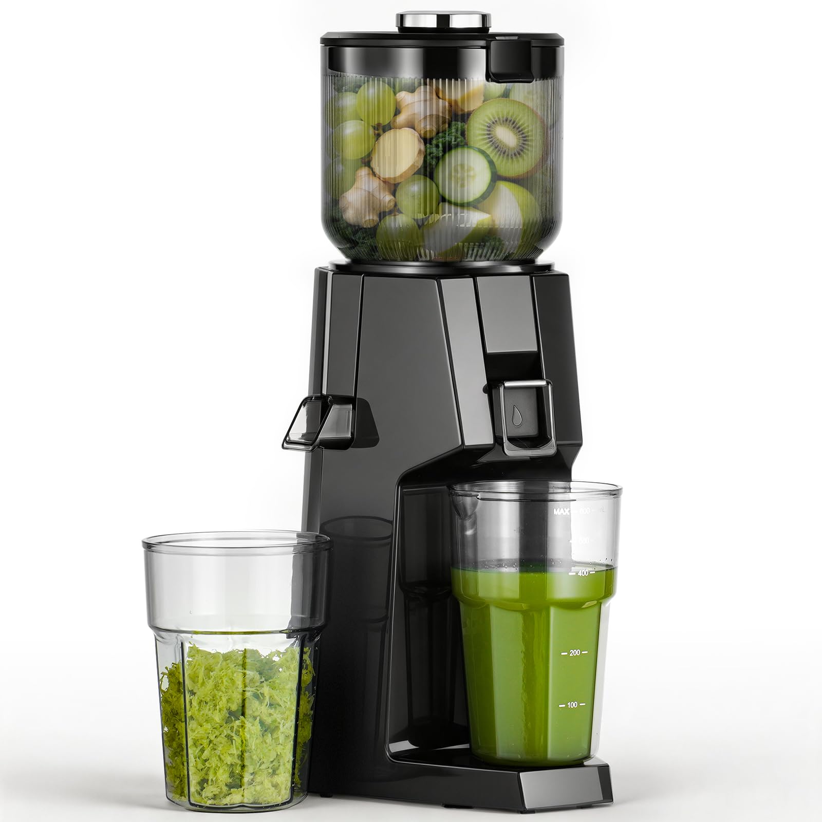 AAOBOSI Juicer Machines, Cold Press Juicer with 5.8" Wide Feed Chute Black