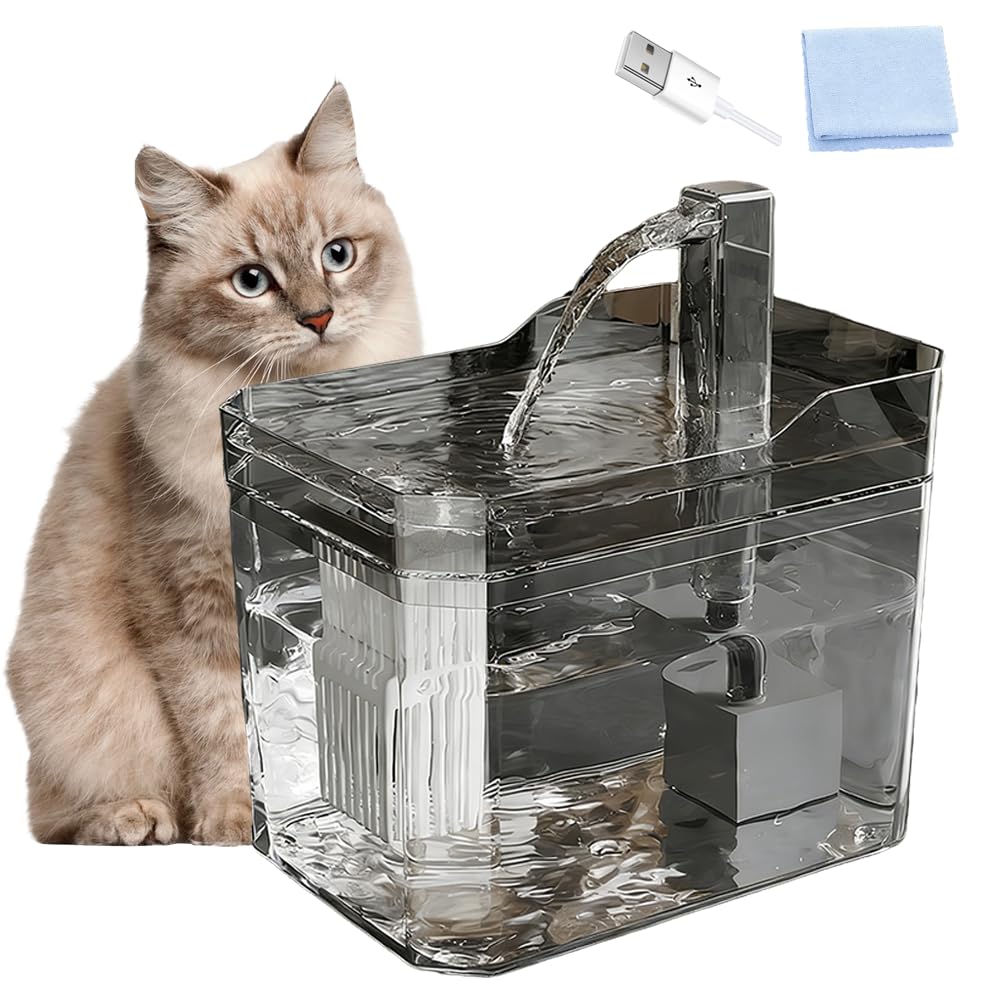 VVIMERS Fuente de Agua para Gato 1.5L Purificación Circular Silenciosa