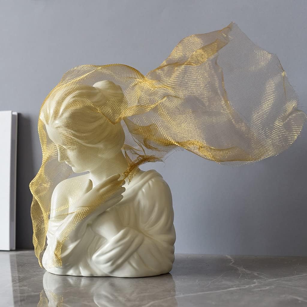 Coffee Table Decor Centerpiece Table Decorations Modern Veil Girl Ceramic Sculpture Decoration Bedroom Living Room Side Several Character Art Bust Statue Decor Ornament Decorative Accents (B )
