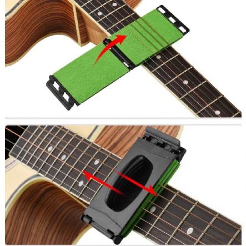 MuzcYM Two Sided Cotton Fabric Small Durable Guitar String Cleaner, Black, Green - Image 3