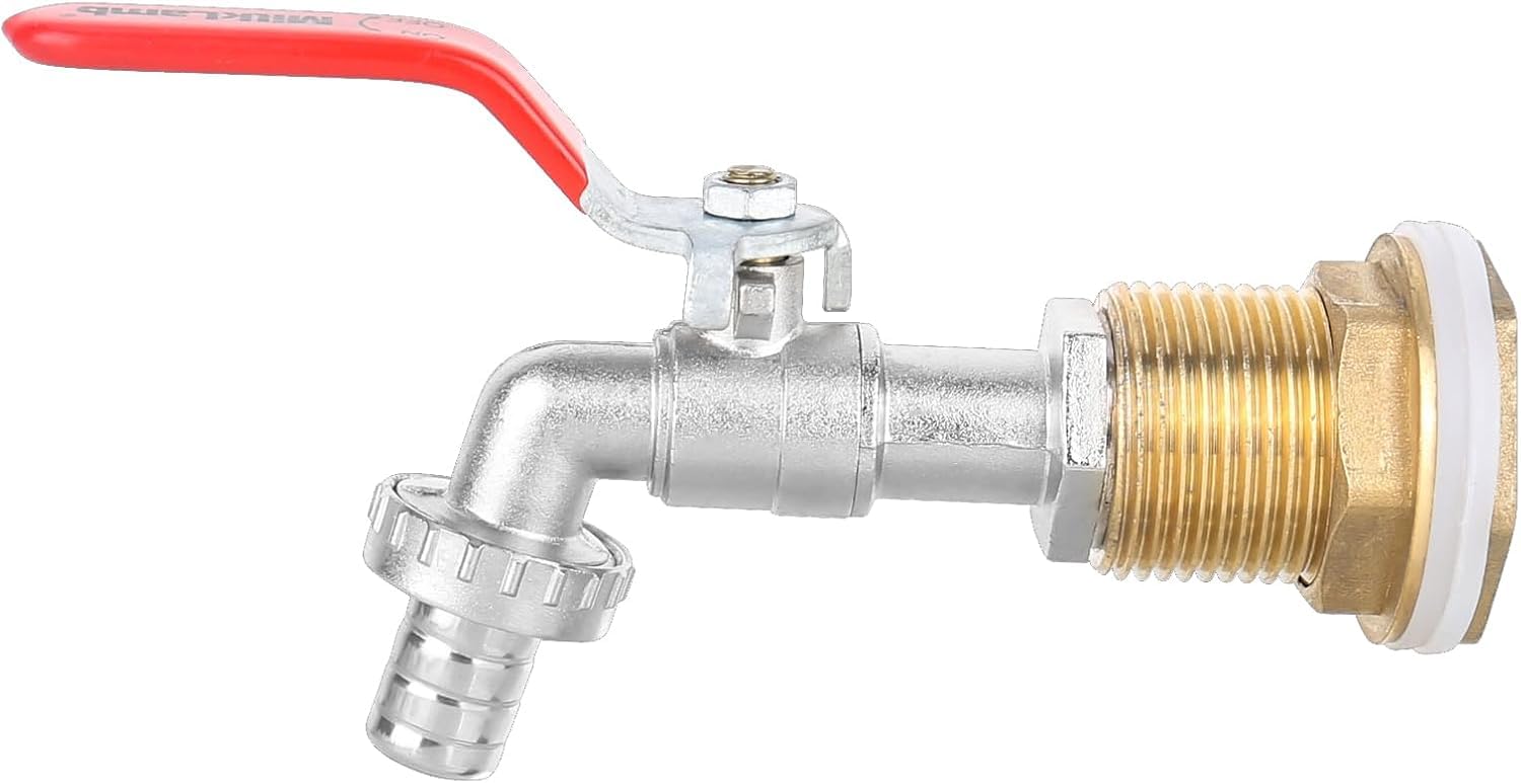 Robinet Jardin 3/4" Laiton Résistant Au Gel - Double Écoulement, Universel Pour Récupérateur D'Eau