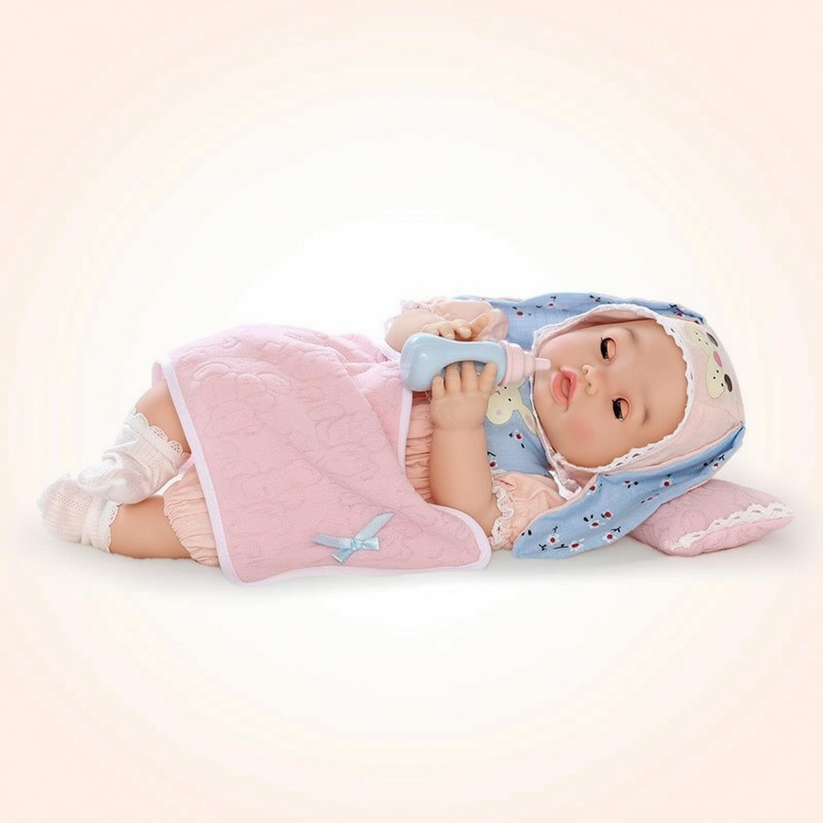 Poupée Bébé avec Tétine Interactif Bébé Jouet avec Couverture Qui Parle Poupée Interactive pour Enfants, Tout-Petits