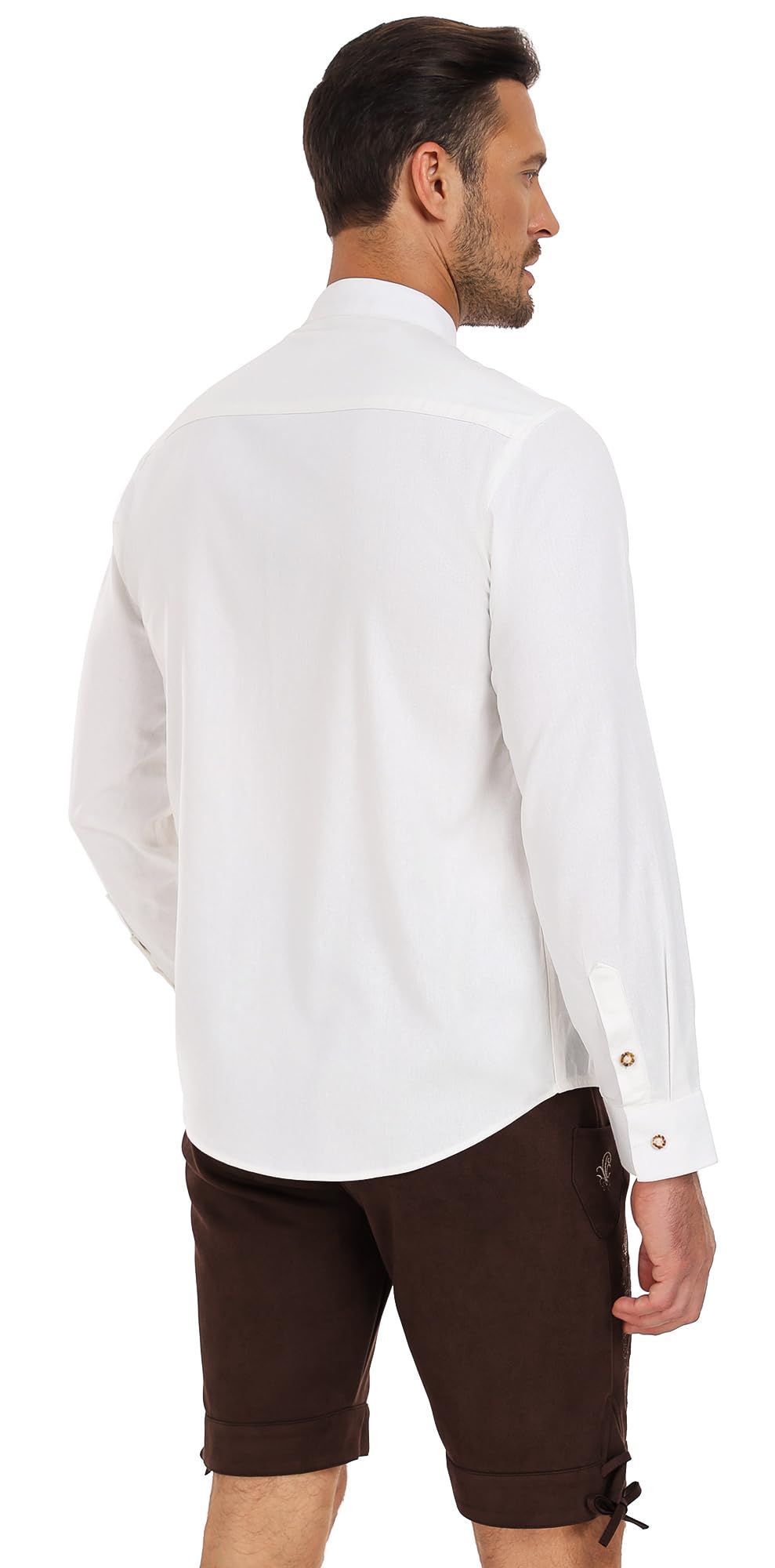 KOSMEEU Trachtenhemd Herren Oktoberfest Hemd Outfit Tracht Kariertes Hemd Weiß Trachtenhemden Freizeithemd Langarm Karohemd Baumwolle