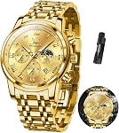 OLEVS Hommes Montres Imperméable Luxe en acier inoxydable Montres pour hommes Chronographe Analog Quartz Robe Homme Montres Casual Big Face Hommes Montre Jour facile Lire Montres hommes