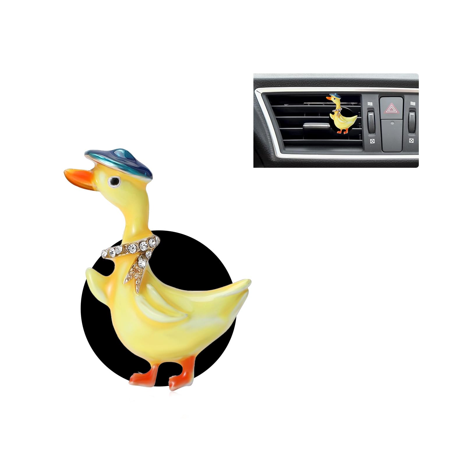 Duck Car Decor,Cute Yellow Duckling Air Vent Clip Car Air Freshener,1pc Kawaii Interior Dashboard Accessories for Women Girl,Refillable Diffuser