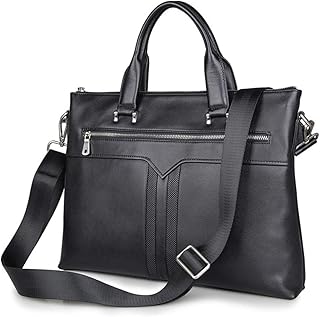 Grande capacità Gli uomini, valigetta di cuoio genuina della tela cerata impermeabile misura la borsa del messaggero della borsa a tracolla della borsa a tracolla di 15 pollici del computer portatile