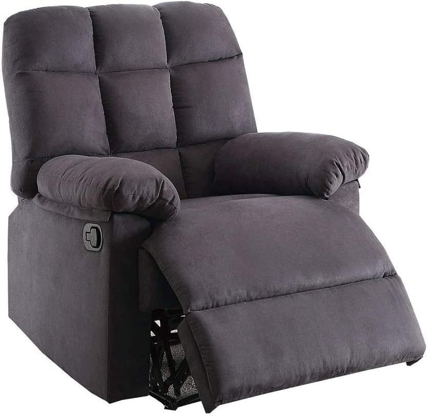 Poundex Santuzza Ebony Microfiber Recliner