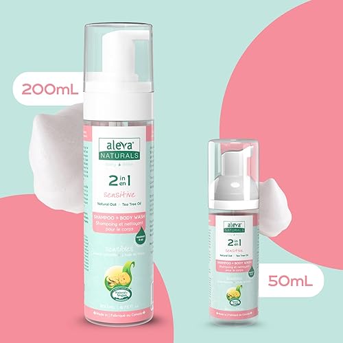 Miniatura 6 de Aleva Naturals Gel de baño y cabello hipoalergénico 2 en 1 Fórmula de aceite de árbol de té Para pieles sensibles Perfecto para bebés recién