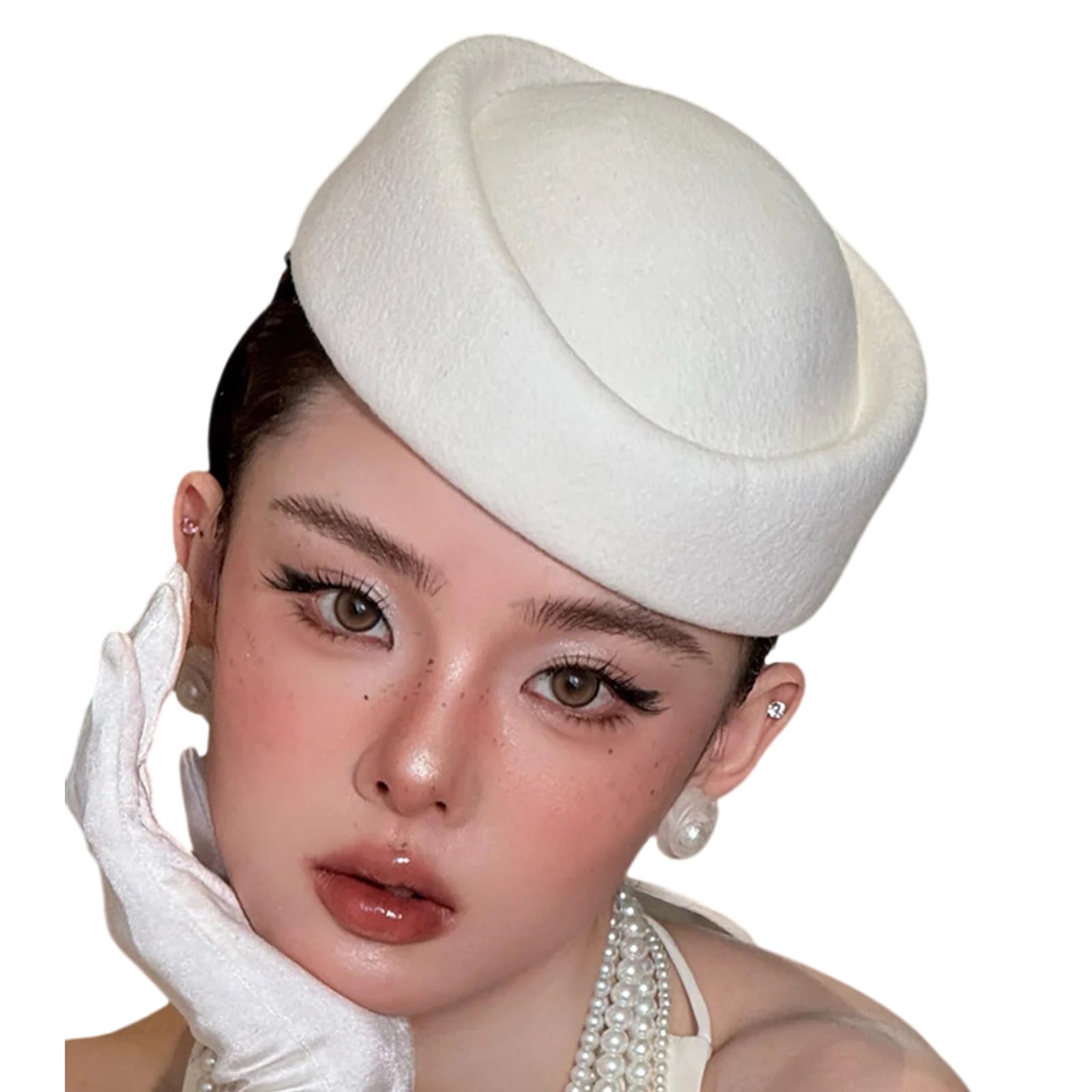 MICFENY Breathable Felt Cloche Hat Charm Elegant Headpiece Bonnet for Women Casual and Formal Occasion