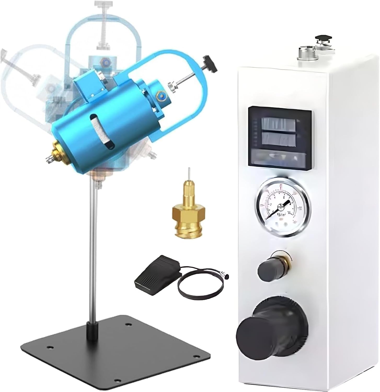Hot Melt Glue Dispensing Machine, Automatic Glue Drip Machine with 22G Hot Melt Glues Needle, Liquid Adhesive Dispenser with Temperature Controller, for Industrial, Crafts