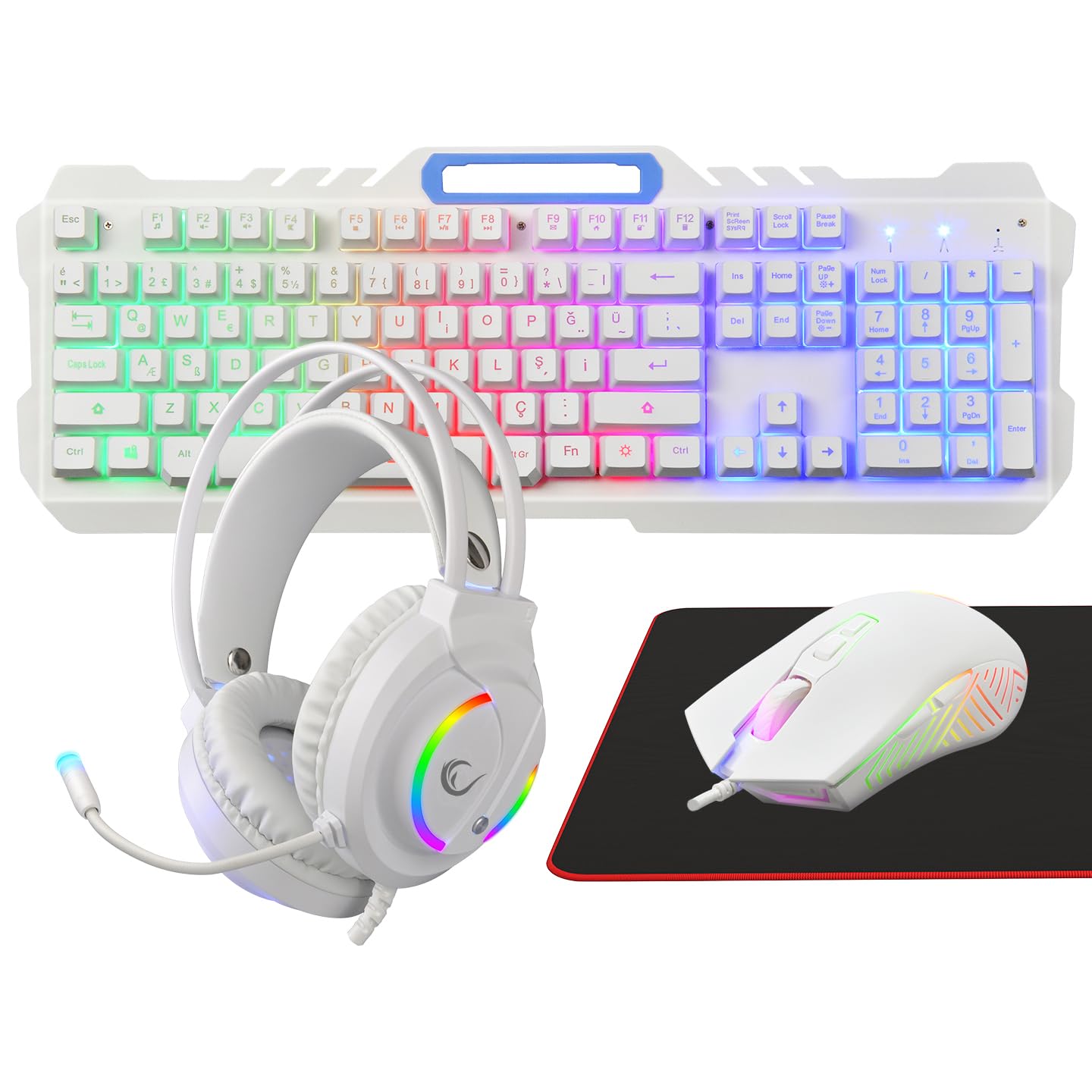 Rampage FİTMENT KM-GX7 Gökkuşağı Aydınlatmalı USB Gaming Combo Q