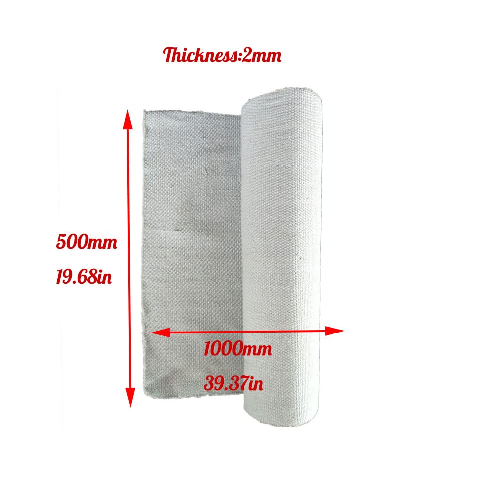 Türdichtungsseil für Holzbrenner, Keramikfaserstreifen, Isolierband, feuerfeste Decke (1000 x 500 x 2 mm)
