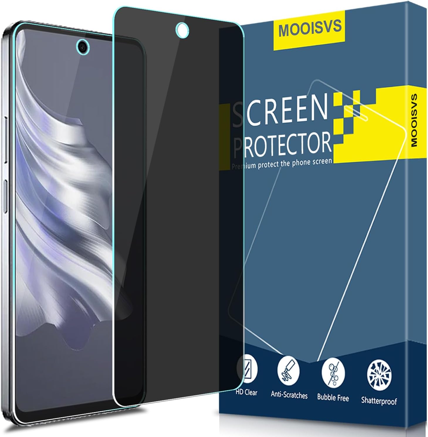 2Pack For Tecno Spark 20 Pro Privacy Tempered Glass Screen Protector, Ultra HD Tempered Glass Film, Anti-Spy, 9H Hardness, Anti-Scratch, Bubble Free