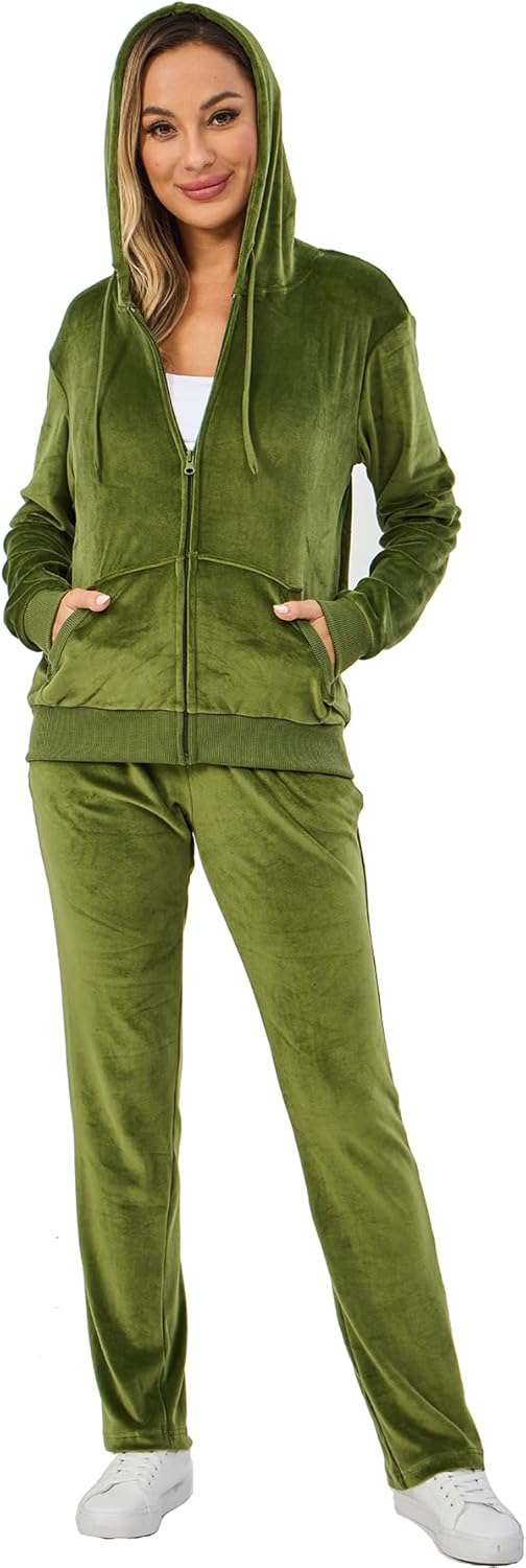 Velour Track Suits for Women Set Fall Sweatsuits 2 Piece - Image 3