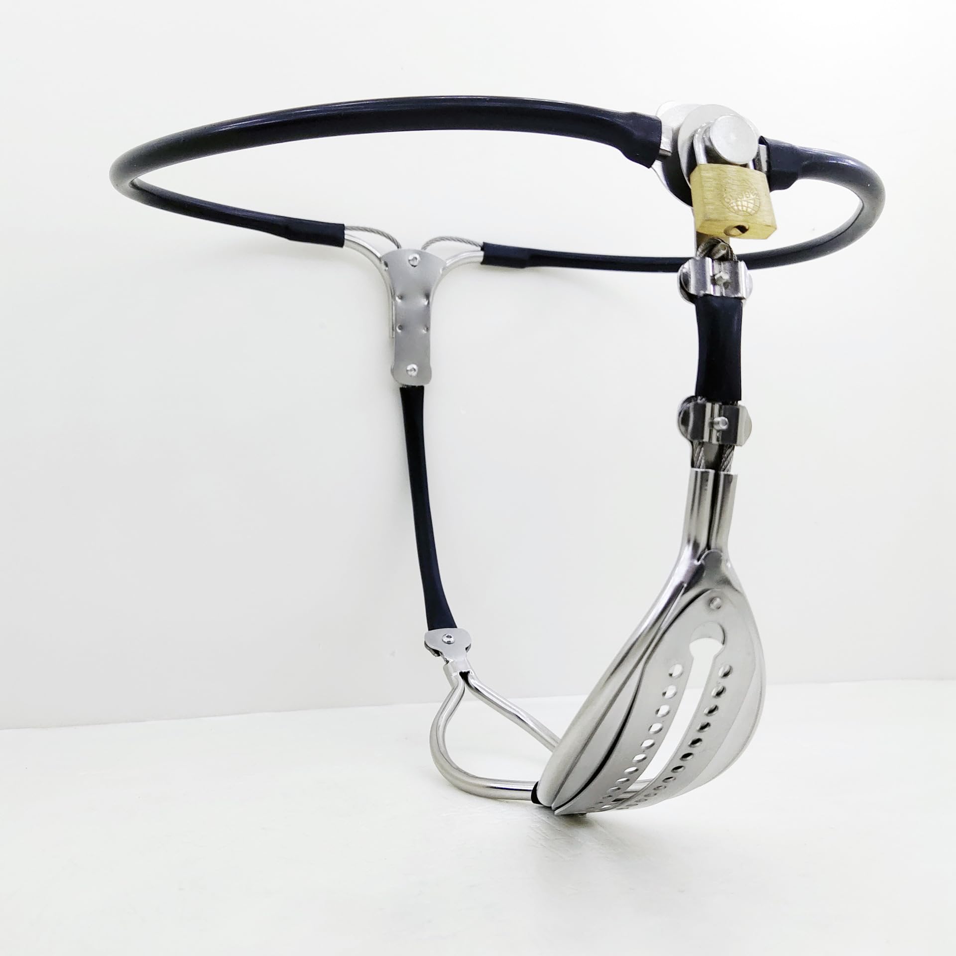 Ceinture de chasteté Invisible en acier inoxydable pour femme Noir 90-120cm