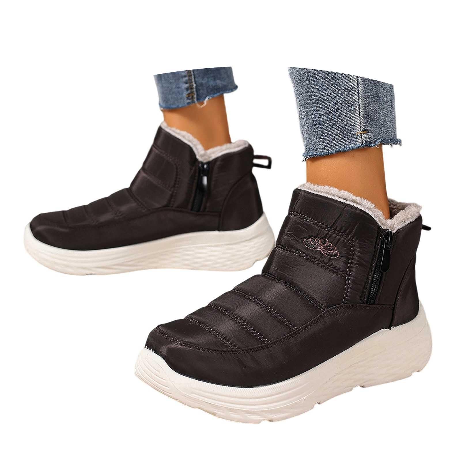 Apres Ski Femme Bottes De Neige Fourrées Apres-Ski Bottines Chaussures D'hiver Hiver Pour Snow Boots Chaudes Botte Bottine Chaussure Randonnée Grand Froid Chaude Après Imperméable Glacia Barefoot