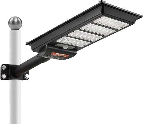 Miniatura 9 de VEVOR Luz solar de calle de 400 W, luces LED solares para exteriores, 40000 lm con control remoto por infrarrojos, IP66, impermeable, sensor de