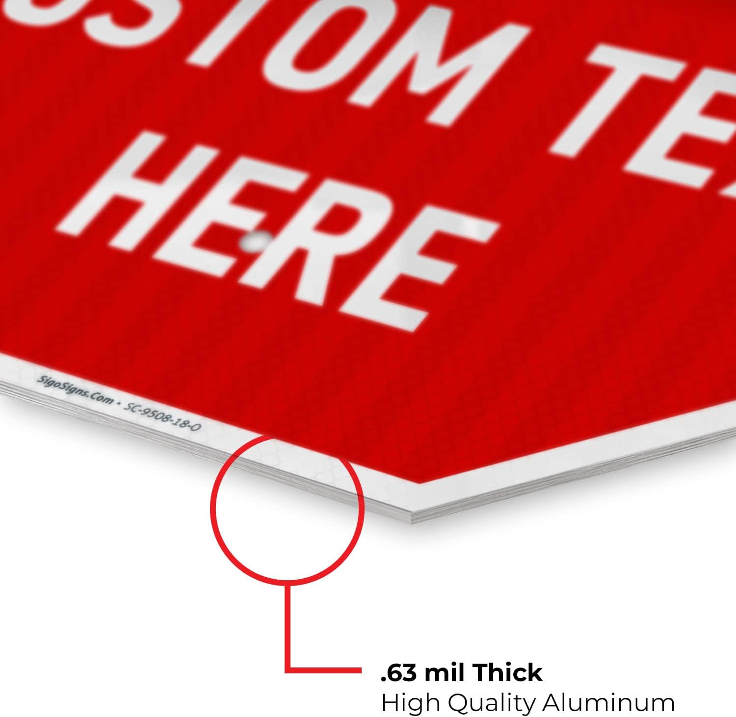 Custom Stop Signs, Personalise for Business, Outdoor Parking and Garage Sign, 18x18 Inches, 3M EGP Reflective .063 Aluminum, Fade Resistant, Made in USA