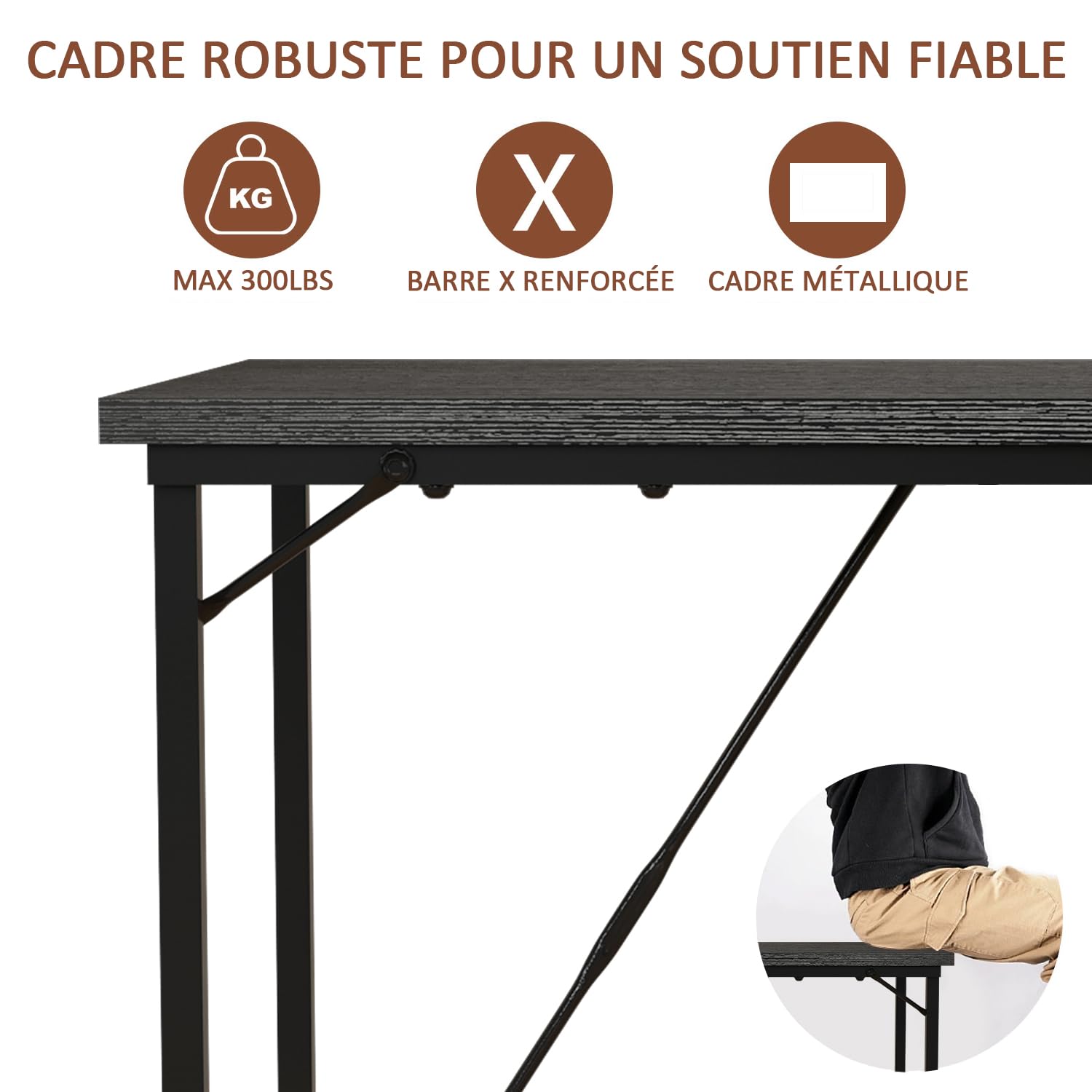 Devoko Scrivania per Computer 80 x 50 x 75 cm, Scrivania Piccola, Scrivania PC da Ufficio, Scrivania salvaspazio per Studio, Camera da Letto,Stile Industriale, Struttura in Metallo, Nero