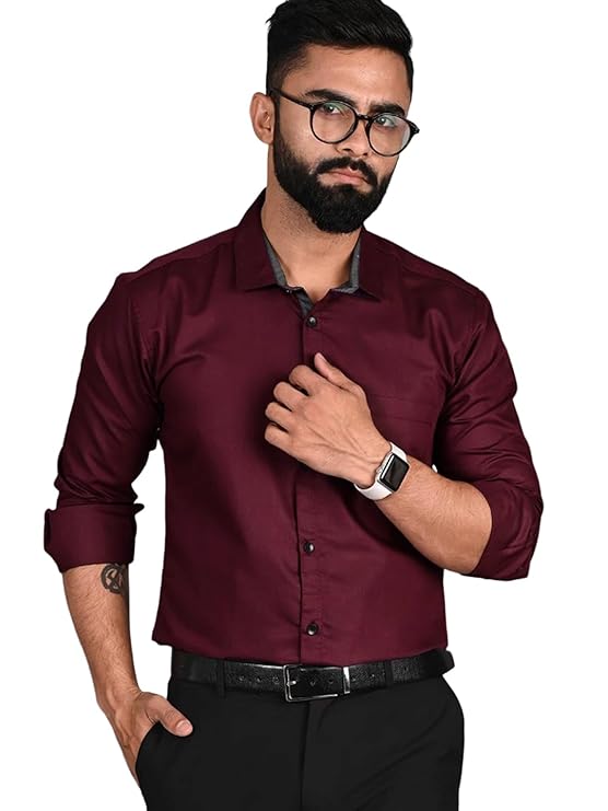 Tee Projekt Premium Plain Cotton Shirt For Men|Cotton Shirt|Regular Fit Casual Shirt|Solid Shirt|Full Sleeves|Formal Shirt