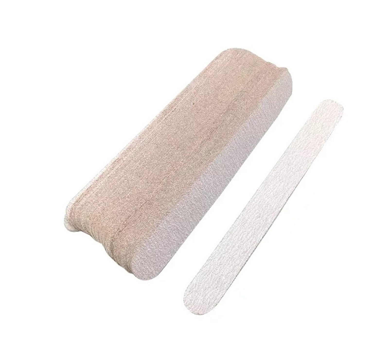 Lot de 100 Limes à Ongles Professionnelles de Rechange 100/180/240, Papier de Verre Gris, poignée en métal, Lime à Ongles polisseuse Double Face(180 Grit No Metal)