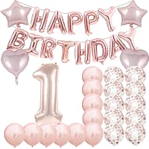 Rose Gold 1 Balloon - Number Balloon 40 Inch, 1st Birthday Decorations | 1th Foil Mylar Balloons Latex Balloon Decoration,Great 1th Birthday for Girls,Women,Men,Photo Props