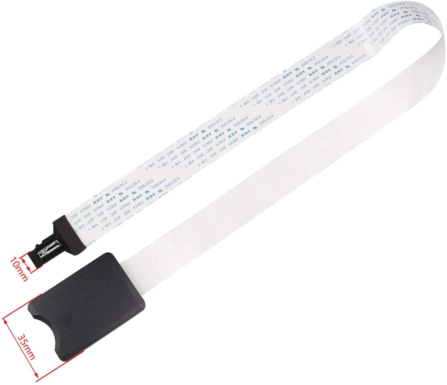 Jopto 19-calowy 48 cm kabel przedłużający karty TF Micro SD na kartę pamięci TF elastyczny przedłużacz konwerter do SD RS-MMC SDHC MMC samochód GPS mini drukarka 3D Raspberry Pi DVD DVR ekran LED